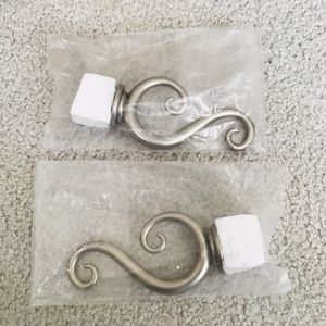 Country Curtains Nickel Scroll Curtain Finials